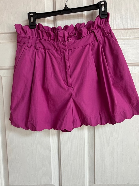 J. Crew Pants - High-Waist Scalloped Hem Shorts in Magenta